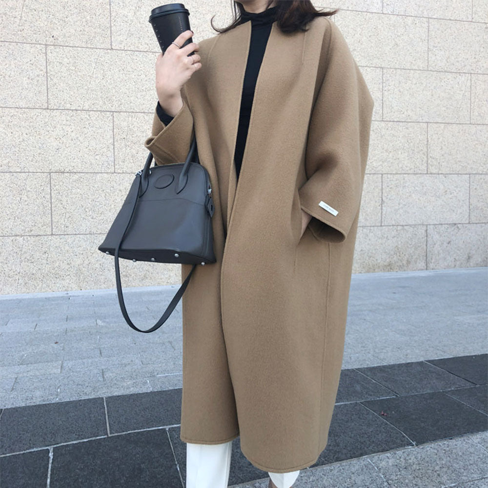 lusailstore-Winter Women's Elegant Fashion Solid Color Long Coat