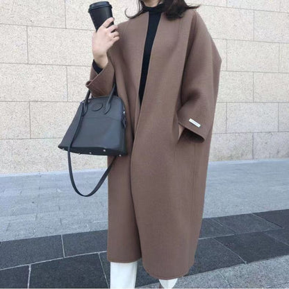 lusailstore-Winter Women's Elegant Fashion Solid Color Long Coat