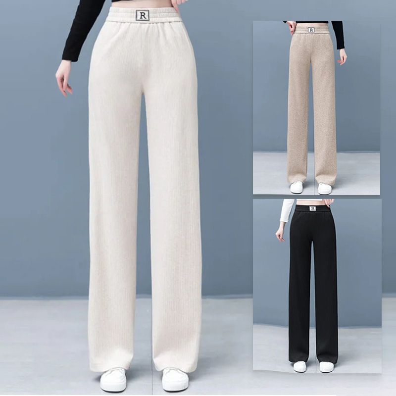 lusailstore- High-waist Slimming Casual Draped Straight-leg Pants