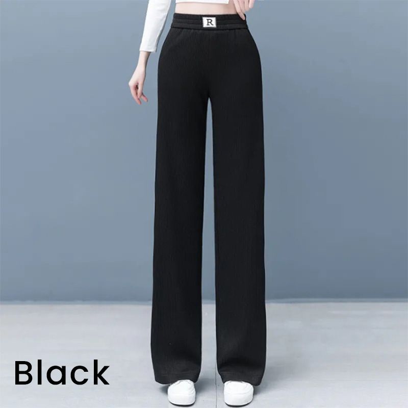 lusailstore- High-waist Slimming Casual Draped Straight-leg Pants