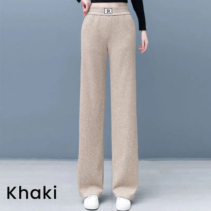 lusailstore- High-waist Slimming Casual Draped Straight-leg Pants