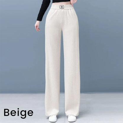 lusailstore- High-waist Slimming Casual Draped Straight-leg Pants