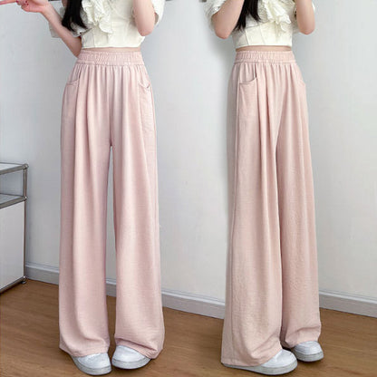 lusailstore-Women's Summer Lightweight Elastic-Waist Wide-Leg Pants