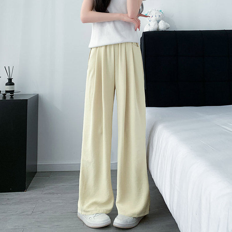 lusailstore-Women's Summer Lightweight Elastic-Waist Wide-Leg Pants