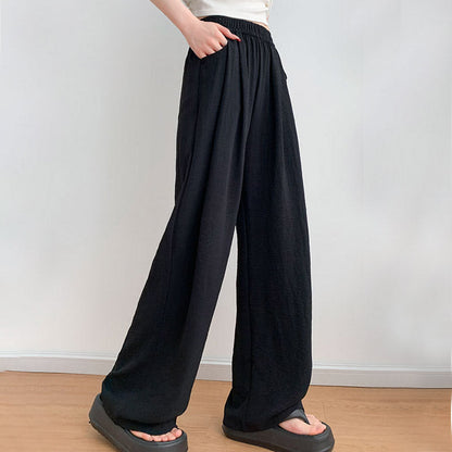 lusailstore-Women's Summer Lightweight Elastic-Waist Wide-Leg Pants