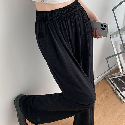 lusailstore-Women's Summer Lightweight Elastic-Waist Wide-Leg Pants