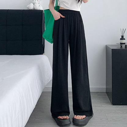 lusailstore-Women's Summer Lightweight Elastic-Waist Wide-Leg Pants