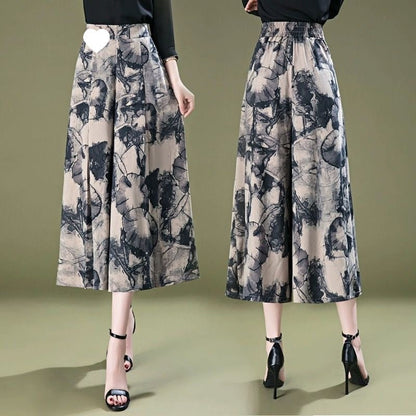 lusailstore - Women’s  Elegant Chiffon Wide Leg Culottes