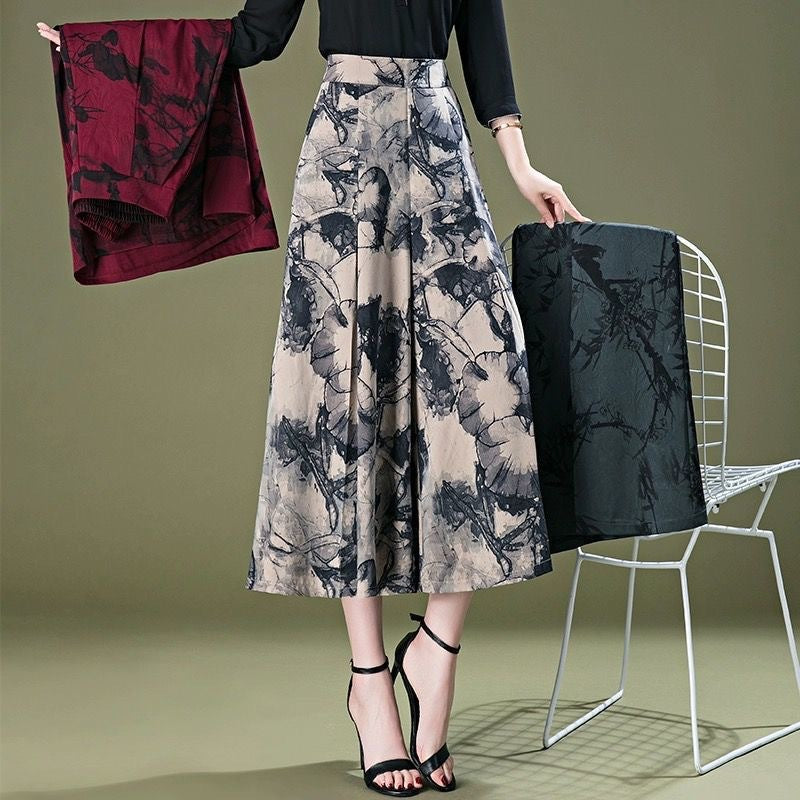 lusailstore - Women’s  Elegant Chiffon Wide Leg Culottes