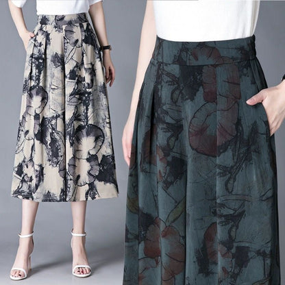 lusailstore - Women’s  Elegant Chiffon Wide Leg Culottes