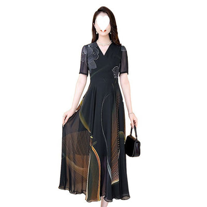 lusailstore-Women's Elegant Printed Tulle Dresses