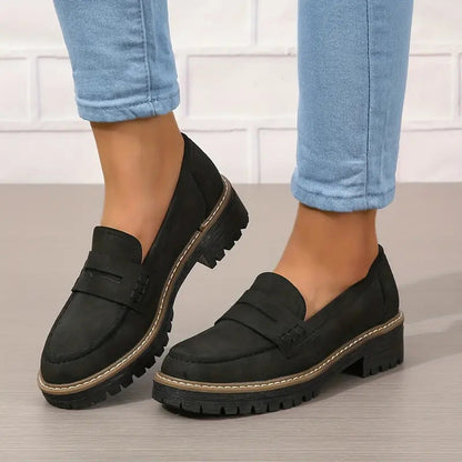 lusailstore - Women's platform comfortable slip-on loafers