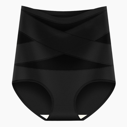 lusailstore - Plus-Size High-Waist Cross Tummy Control Panties