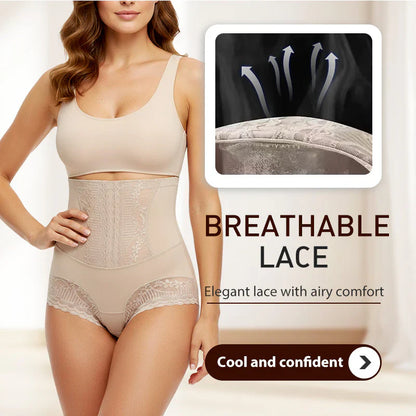 lusailstore - Women's Lace High-Waisted Slimming Panties