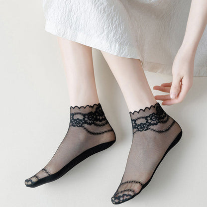 lusailstore- Summer Anti-slip Breathable Lace Socks