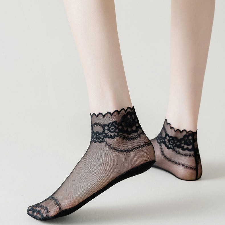 lusailstore- Summer Anti-slip Breathable Lace Socks